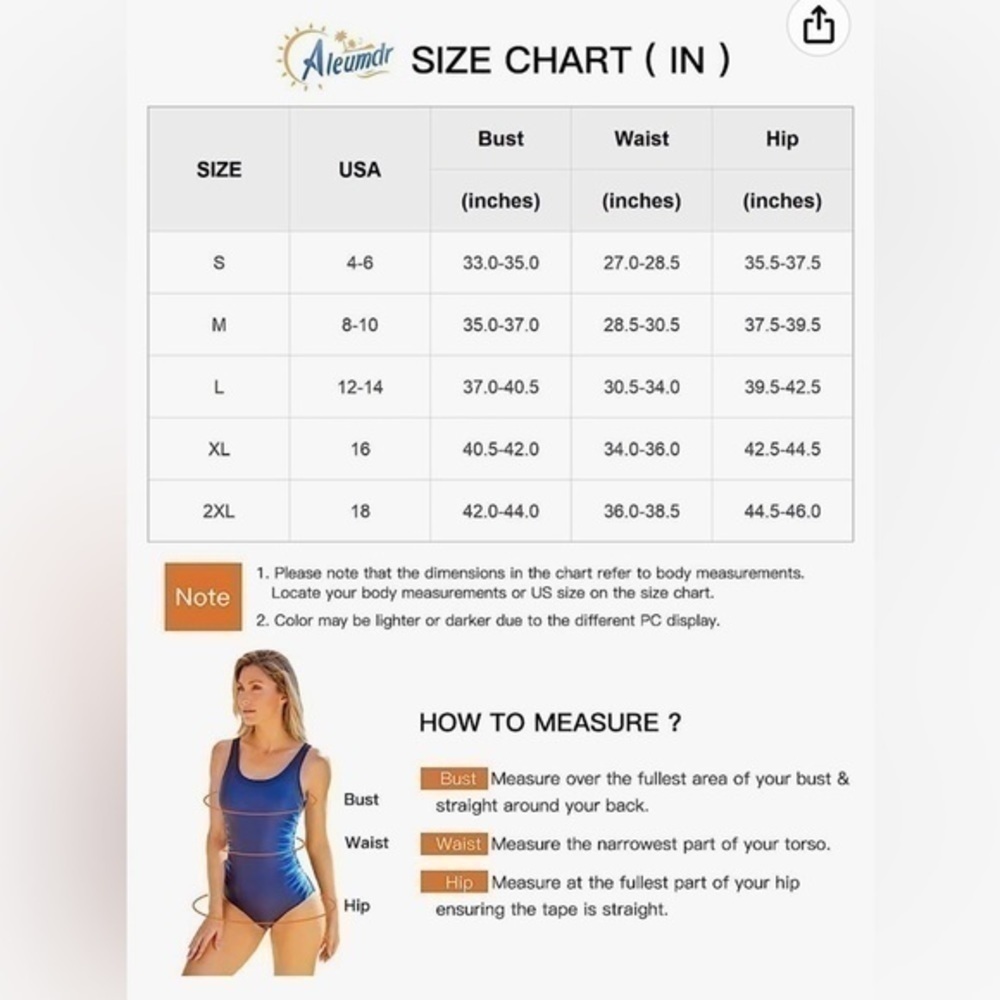 Aleumdr Womens Vintage Tummy Control One Piece Swimsuits Swimdress Push up - Picture 3 of 6